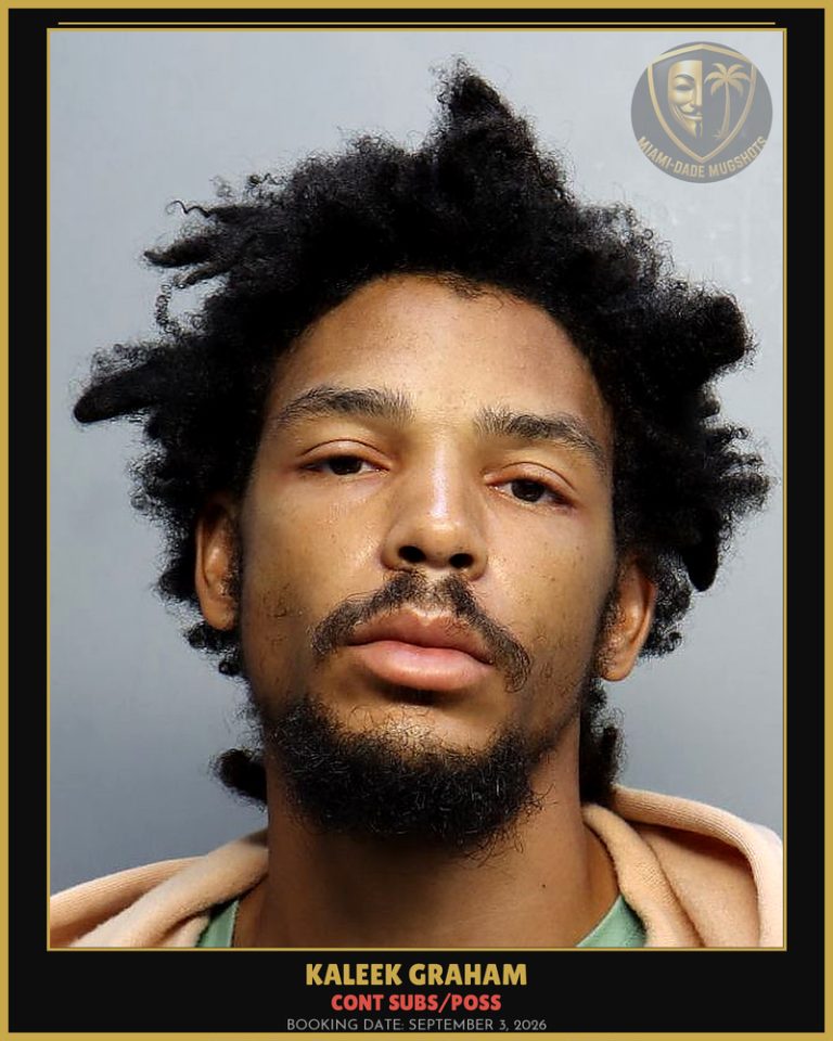 Graham Kaleek Arrested – CONT SUBS/POSS – Miami-Dade County (September 3, 2026)
