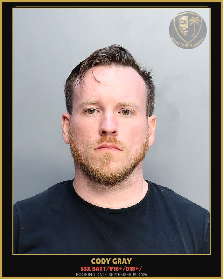 Gray Cody Arrested – s3x BATT/V18+/D18+/ – Miami-Dade County (September 12, 2026)
