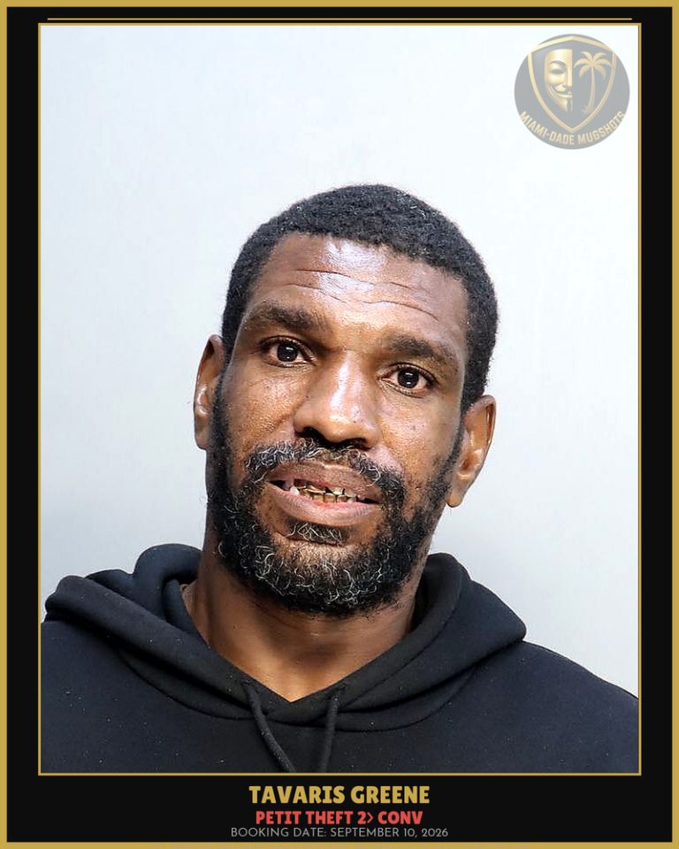 Greene Tavaris Dewand Arrested – PETIT THEFT 2> CONV – Miami-Dade County (September 10, 2026)