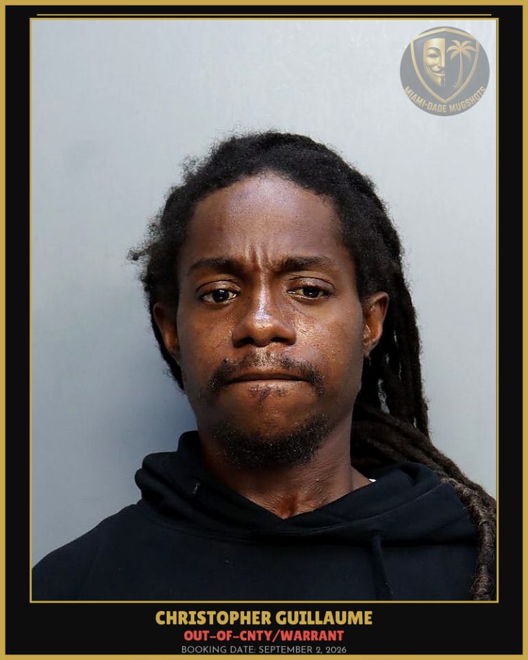 Guillaume Christopher Sedrick Arrested – OUT-OF-CNTY/WARRANT – Miami-Dade County (September 2, 2026)