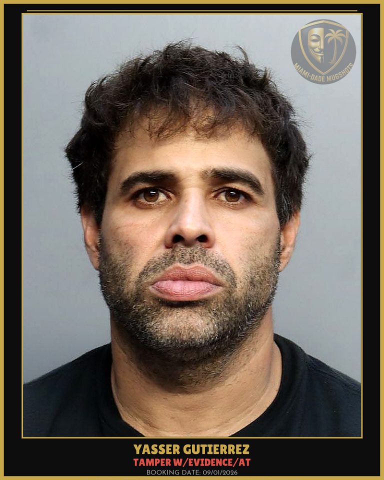Gutierrez Yasser Arrested – TAMPER W/EVIDENCE/AT – Miami-Dade County (Unknown)
