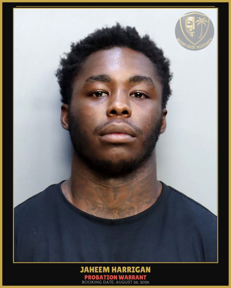 Harrigan Jaheem Shakemo Arrested – PROBATION WARRANT – Miami-Dade County (August 26, 2026)