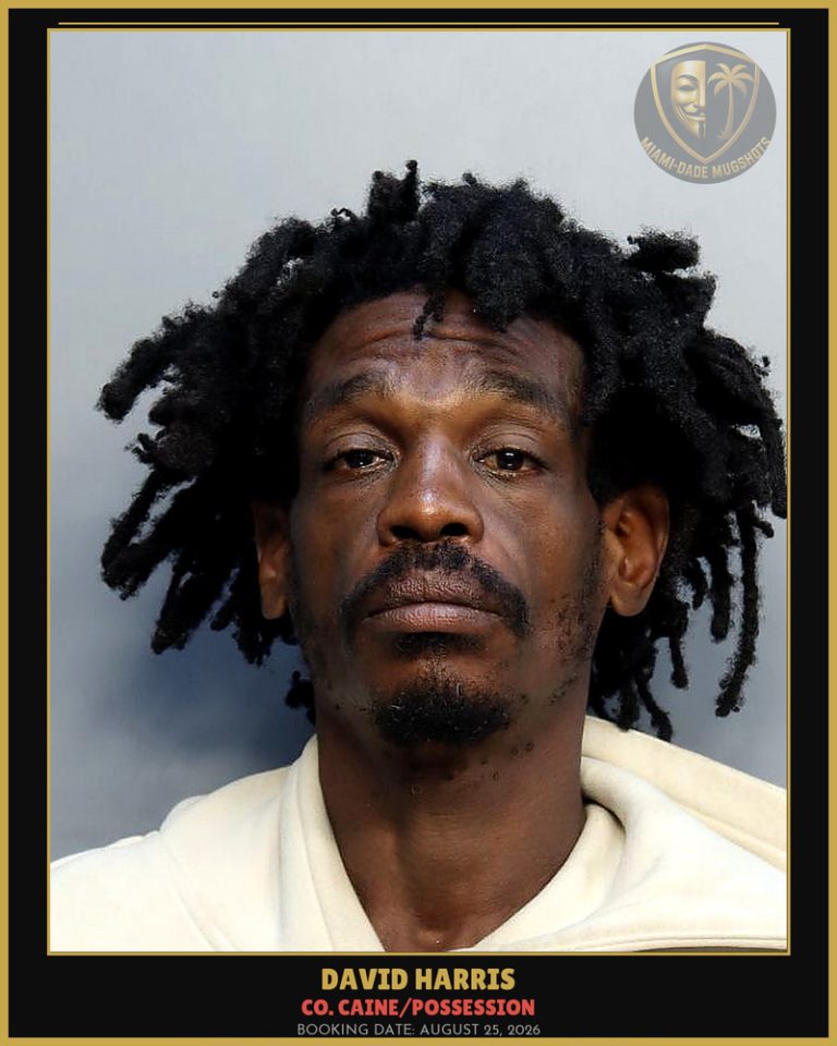 Harris David Arrested – Co. Caine/POSSESSION – Miami-Dade County (August 25, 2026)