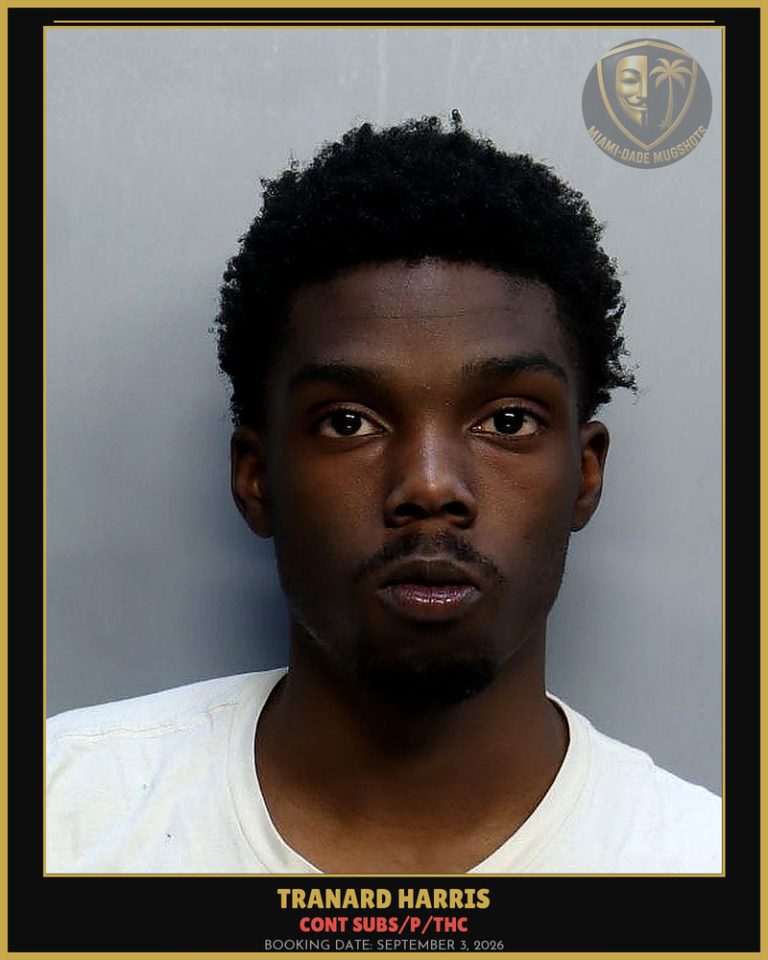 Harris Tranard  Telly Arrested – CONT SUBS/P/THC – Miami-Dade County (September 3, 2026)
