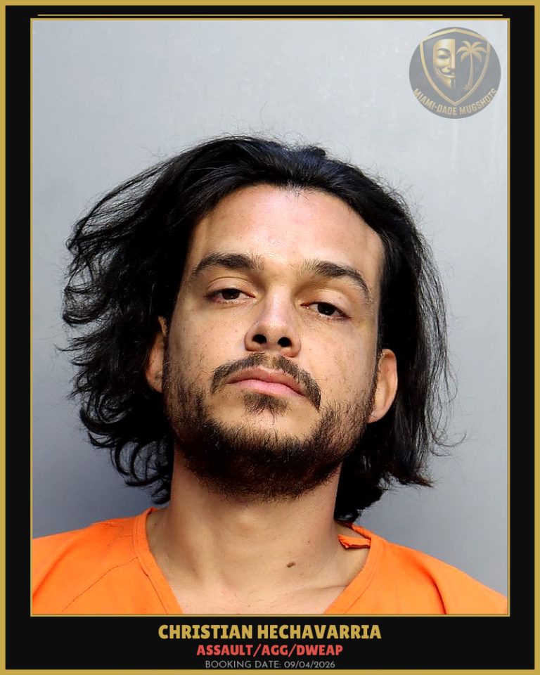 Hechavarria Christian Arrested – ASSAULT/AGG/DWEAP – Miami-Dade County (Unknown)
