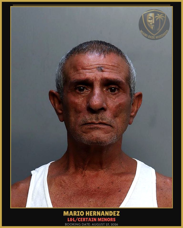 Hernandez Mario Arrested – L&L/CERTAIN MINORS – Miami-Dade County (August 27, 2026)
