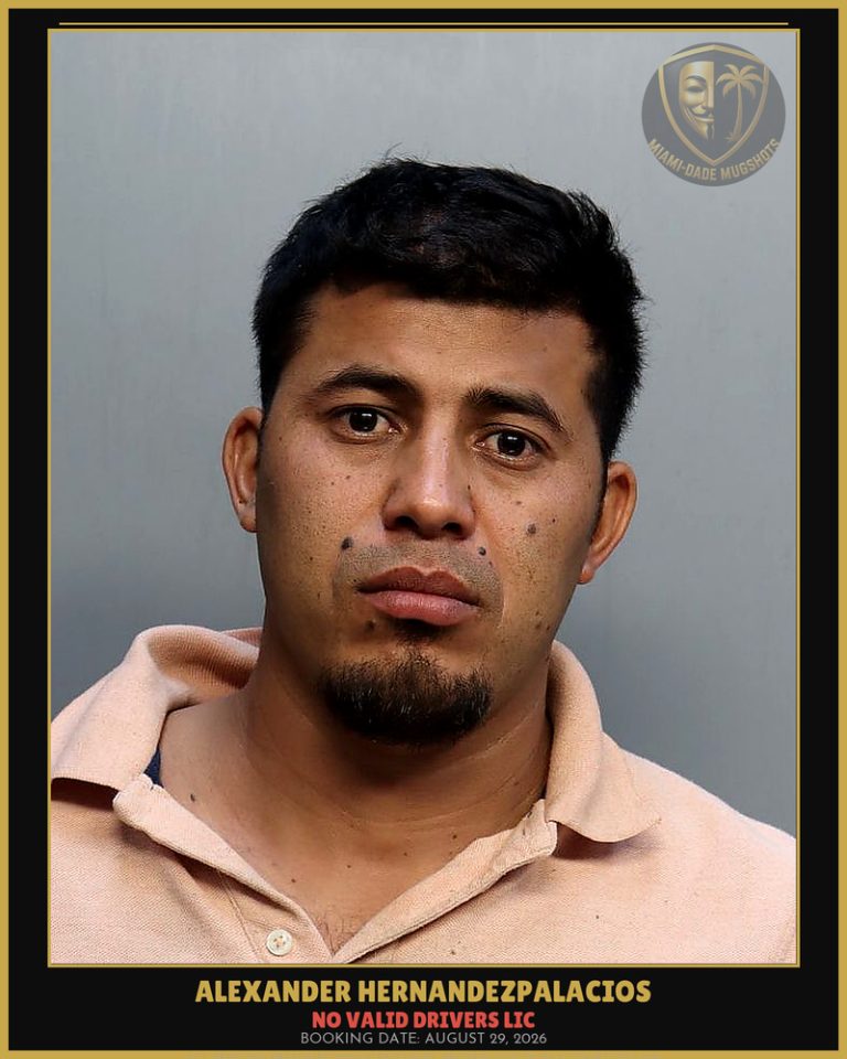 Hernandezpalacios Alexander Arrested – NO VALID DRIVERS LIC – Miami-Dade County (August 29, 2026)