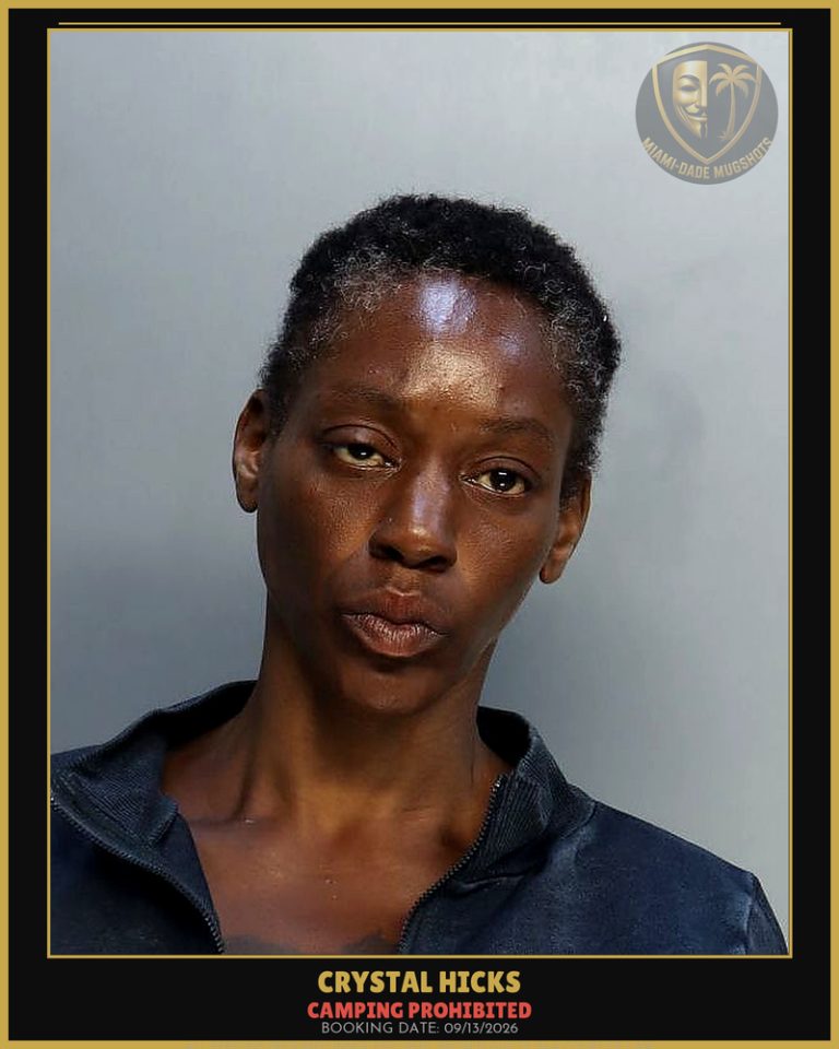 Hicks Crystal Tiaraestes Arrested – CAMPING PROHIBITED – Miami-Dade County (Unknown)