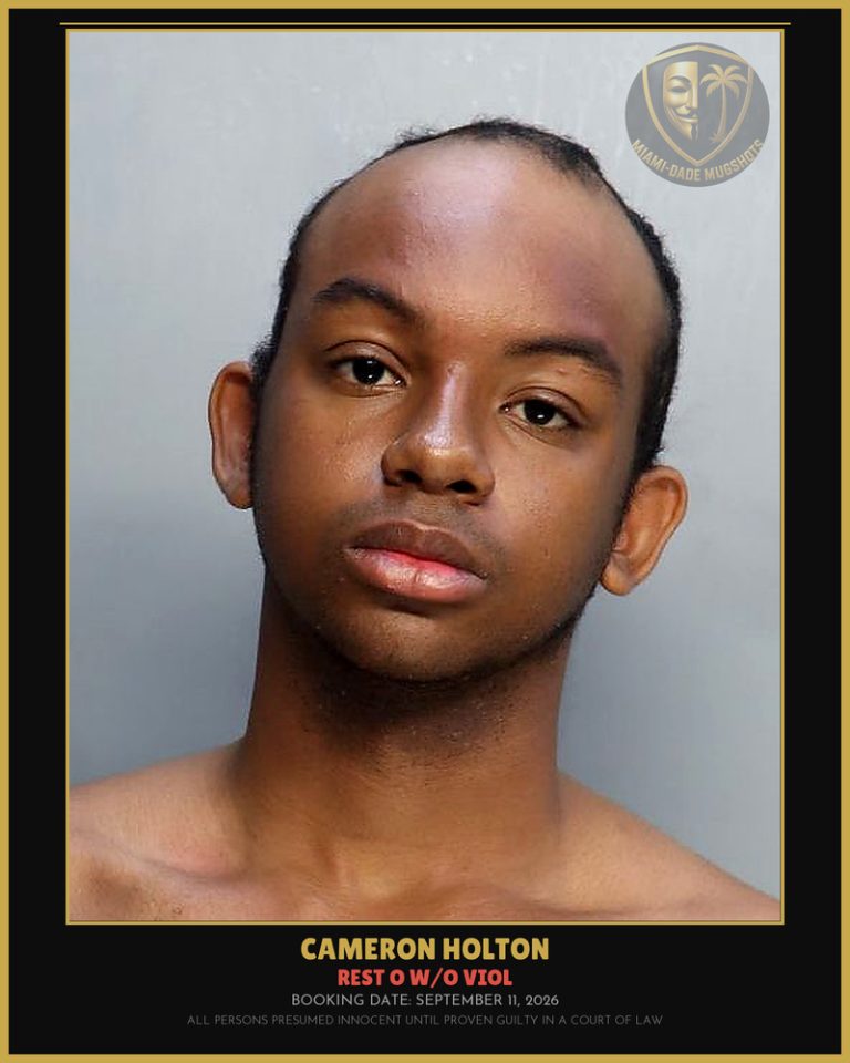 Holton Cameron  Cortez Arrested – REST O W/O VIOL – Miami-Dade County (September 11, 2026)