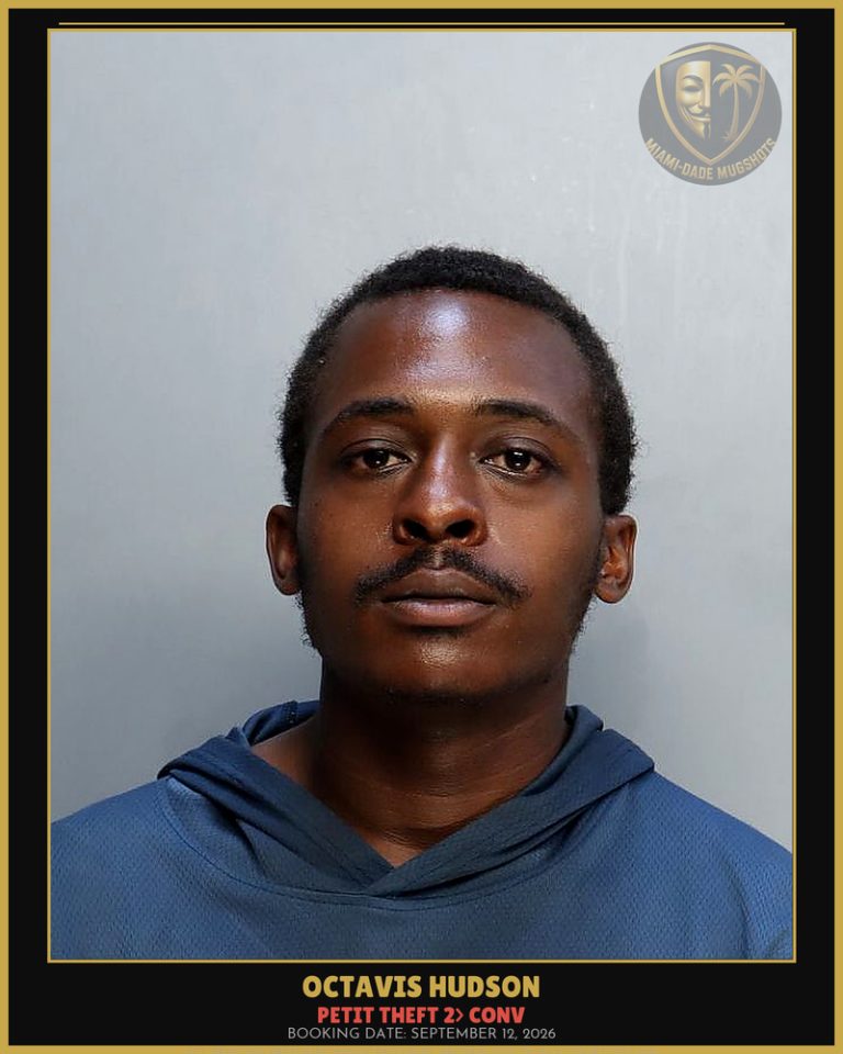 Hudson Octavis Quayshon Arrested – PETIT THEFT 2> CONV – Miami-Dade County (September 12, 2026)
