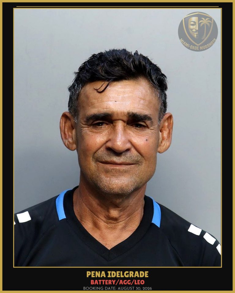 Idelgrade Pena Arrested – BATTERY/AGG/LEO – Miami-Dade County (August 30, 2026)