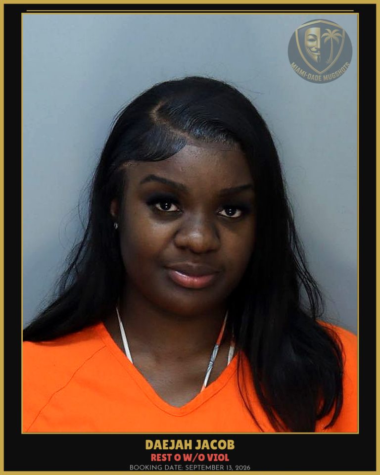 Jacob Daejah Leandra Arrested – REST O W/O VIOL – Miami-Dade County (September 13, 2026)