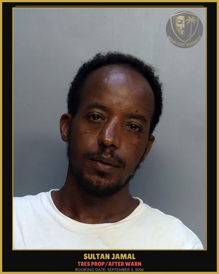 Jamal Sultan Arrested – TRES PROP/AFTER WARN – Miami-Dade County (September 2, 2026)