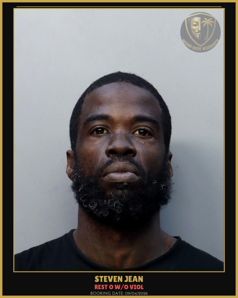 Jean Steven Arrested – REST O W/O VIOL – Miami-Dade County (Unknown)