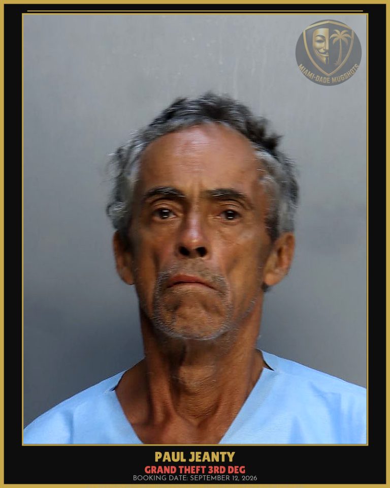 Jeanty Paul C Arrested – GRAND THEFT 3RD DEG – Miami-Dade County (September 12, 2026)