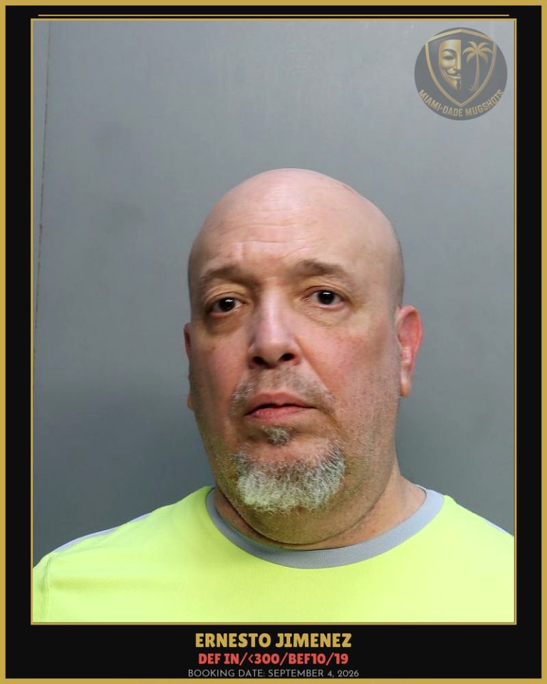 Jimenez Ernesto Juan Arrested – DEF IN/<300/BEF10/19 – Miami-Dade County (September 4, 2026)
