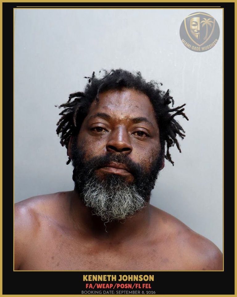Johnson Kenneth Arrested – FA/WEAP/POSN/FL FEL – Miami-Dade County (September 8, 2026)