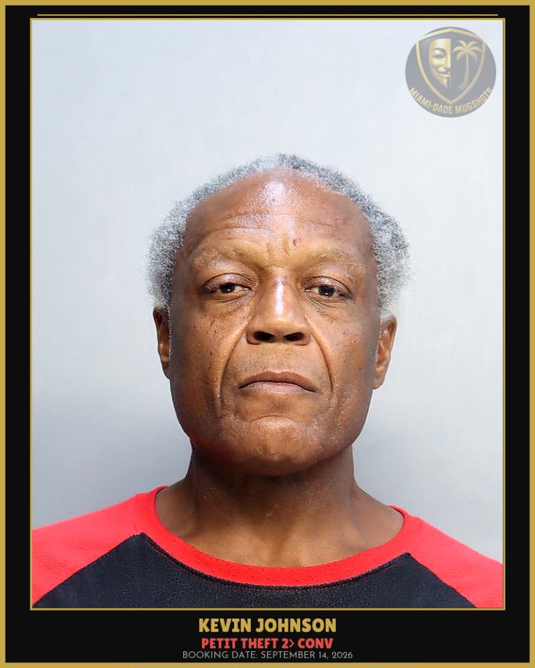 Johnson Kevin  Marlo Arrested – PETIT THEFT 2> CONV – Miami-Dade County (September 14, 2026)