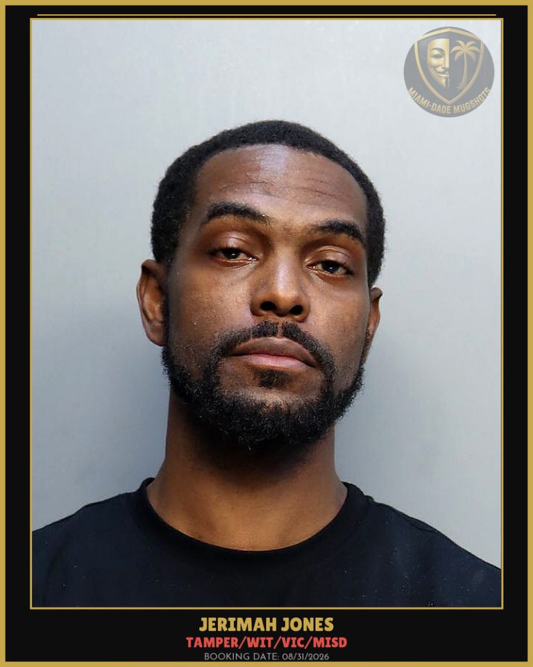 Jones Jerimah Arrested – TAMPER/WIT/VIC/MISD – Miami-Dade County (Unknown)