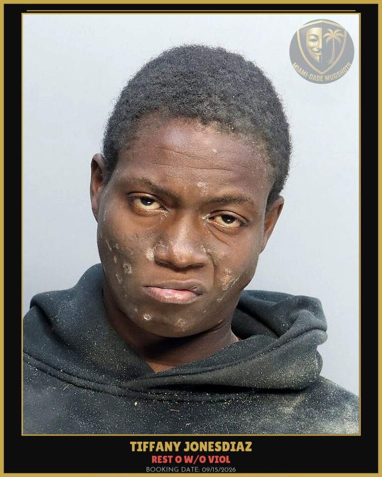 Jonesdiaz Tiffany Arrested – REST O W/O VIOL – Miami-Dade County (Unknown)