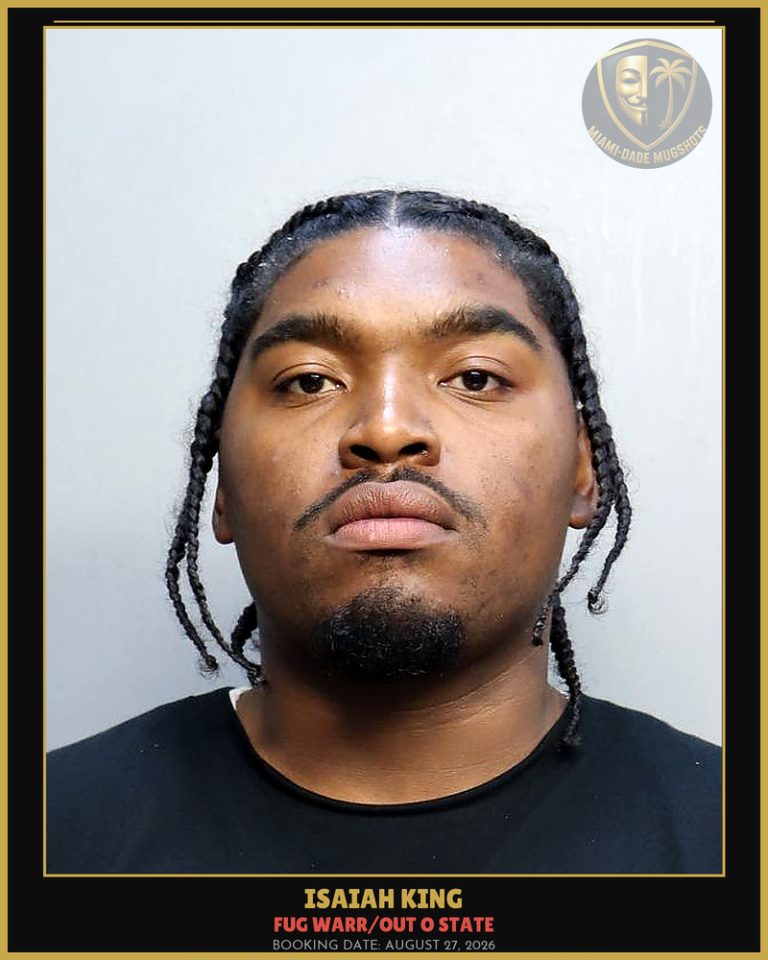 King Isaiah Ramal Arrested – FUG WARR/OUT O STATE – Miami-Dade County (August 27, 2026)