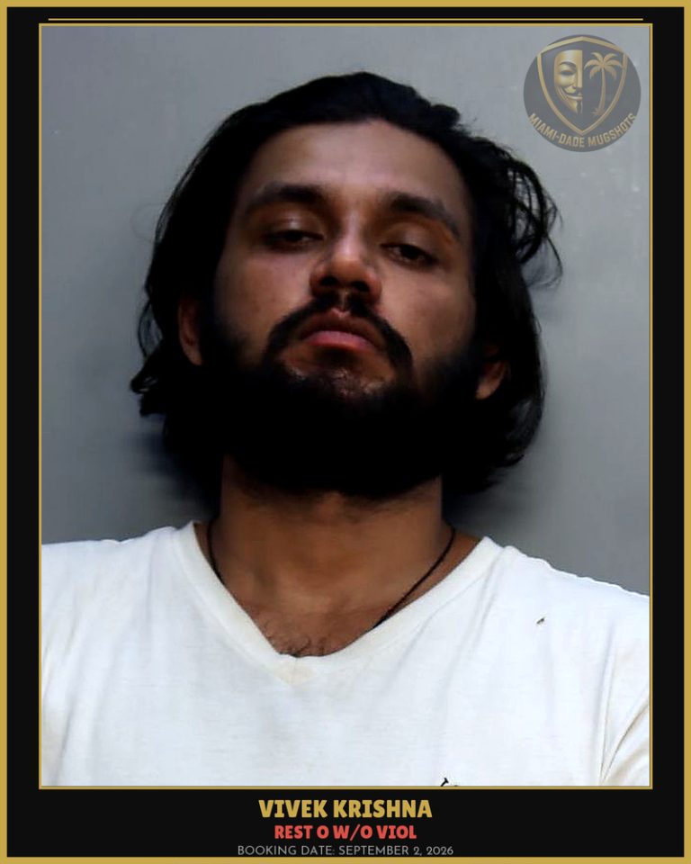 Krishna Vivek Arrested – REST O W/O VIOL – Miami-Dade County (September 2, 2026)