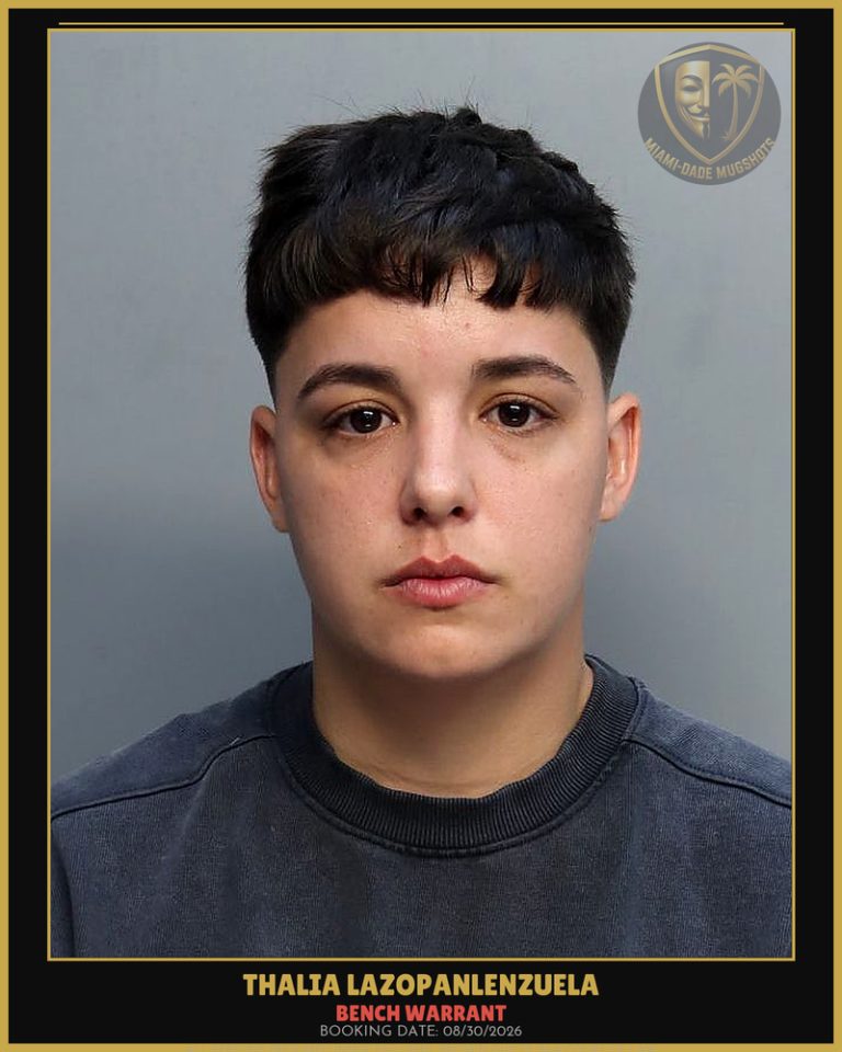 Lazopanlenzuela Thalia Arrested – BENCH WARRANT – Miami-Dade County (Unknown)