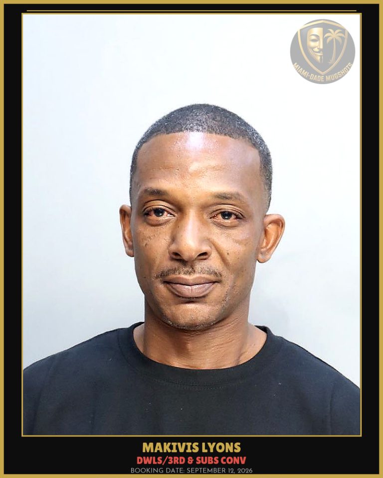 Lyons Makivis Jemmia Arrested – DWLS/3RD & SUBS CONV – Miami-Dade County (September 12, 2026)