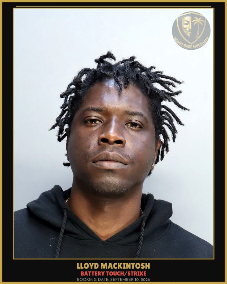 Mackintosh Lloyd Arrested – BATTERY TOUCH/STRIKE – Miami-Dade County (September 10, 2026)