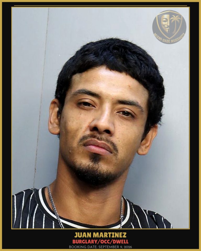 Martinez Juan C Arrested – BURGLARY/OCC/DWELL – Miami-Dade County (September 9, 2026)