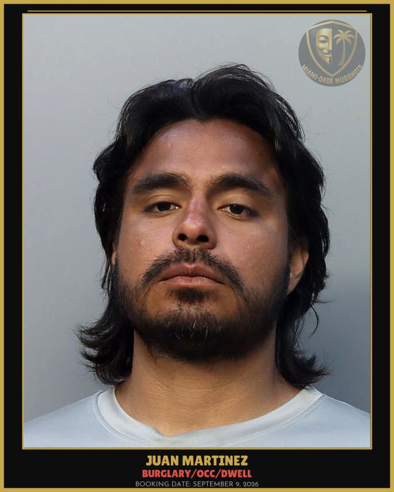 Martinez Juan C Arrested – BURGLARY/OCC/DWELL – Miami-Dade County (September 9, 2026)