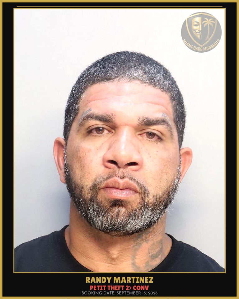 Martinez Randy  Joel Arrested – PETIT THEFT 2> CONV – Miami-Dade County (September 15, 2026)