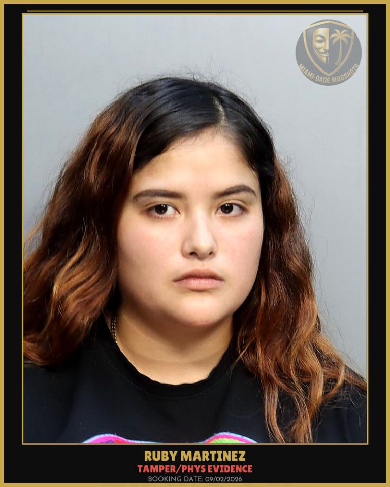 Martinez Ruby Antonia Arrested – TAMPER/PHYS EVIDENCE – Miami-Dade County (Unknown)
