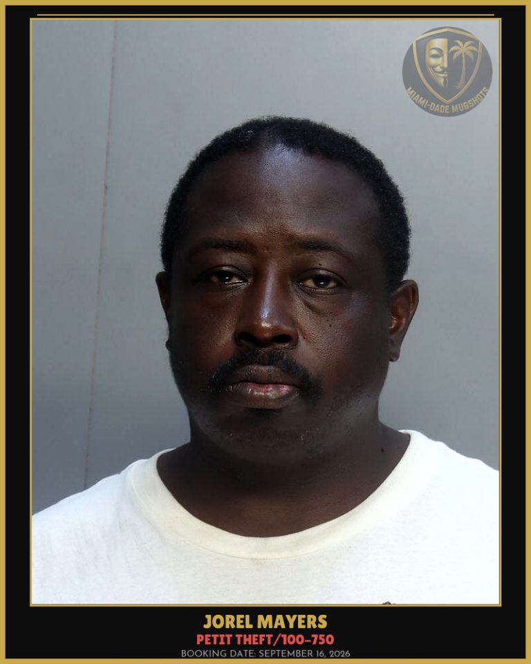 Mayers Jorel Arrested – PETIT THEFT/100-750 – Miami-Dade County (September 16, 2026)