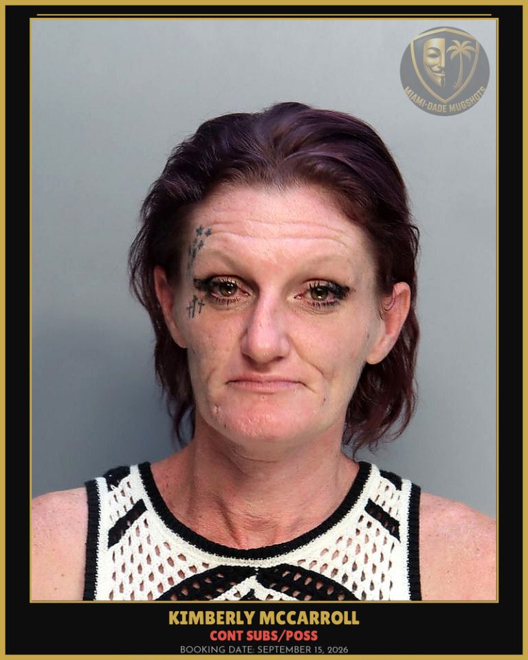 Mccarroll Kimberly Arrested – CONT SUBS/POSS – Miami-Dade County (September 15, 2026)