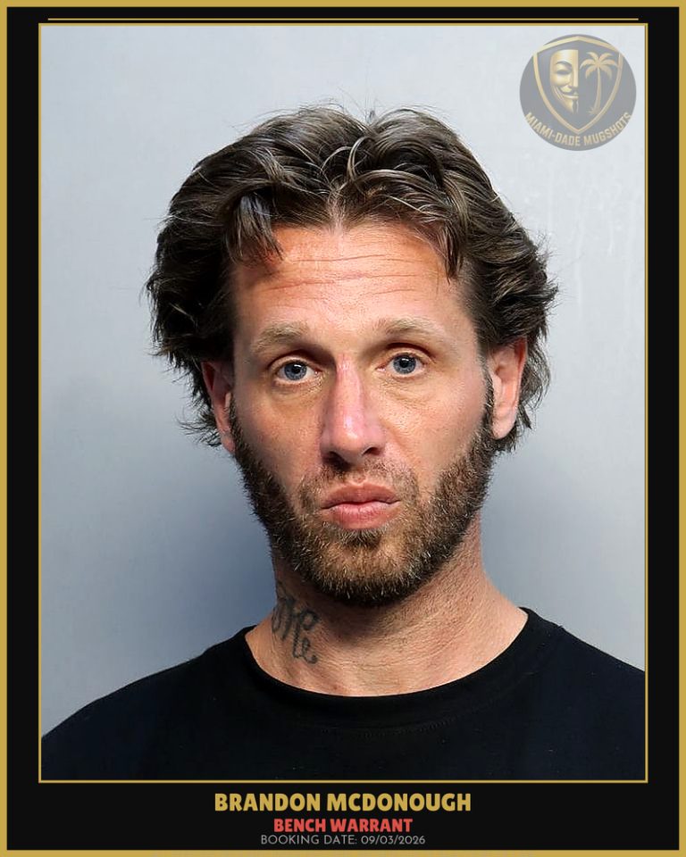 Mcdonough Brandon Joseph Arrested – BENCH WARRANT – Miami-Dade County (Unknown)