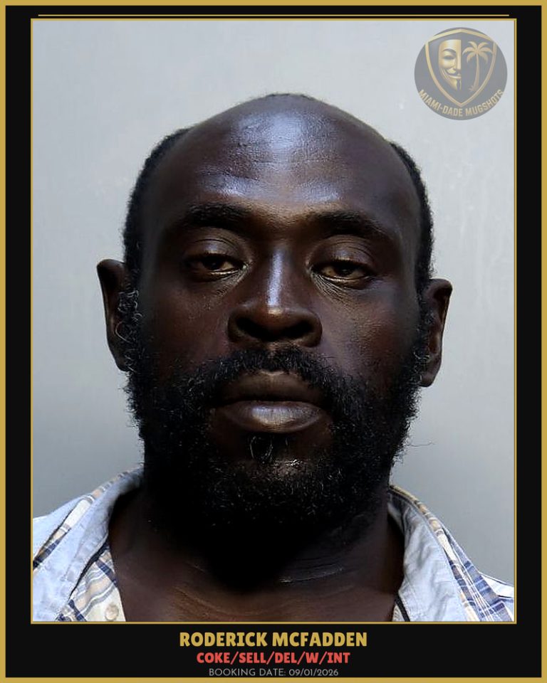 Mcfadden Roderick Devon Arrested – COKE/SELL/DEL/W/INT – Miami-Dade County (Unknown)