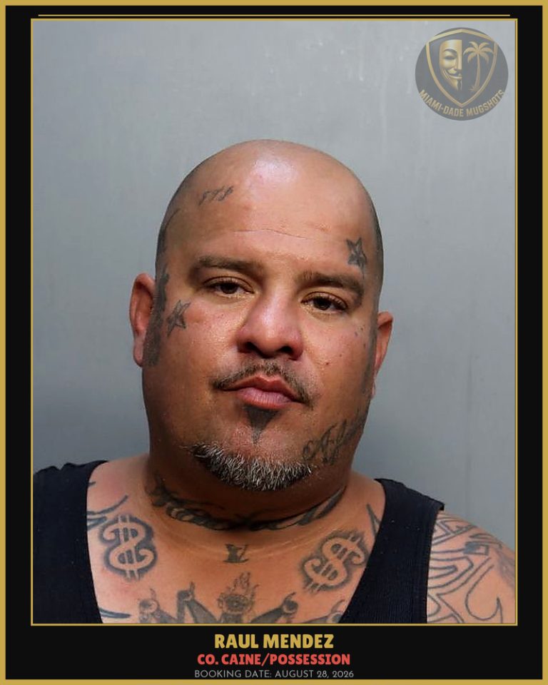 Mendez Raul Arrested – Co. Caine/POSSESSION – Miami-Dade County (August 28, 2026)
