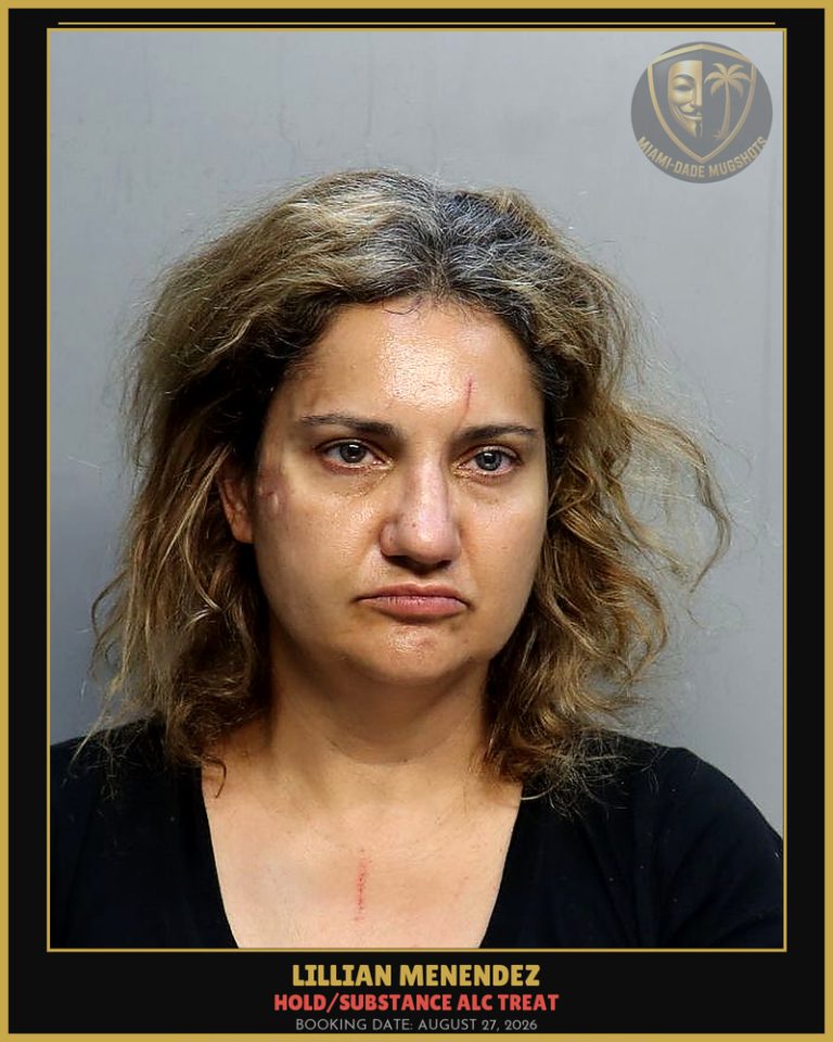 Menendez Lillian Arrested – HOLD/SUBSTANCE ALC TREAT – Miami-Dade County (August 27, 2026)