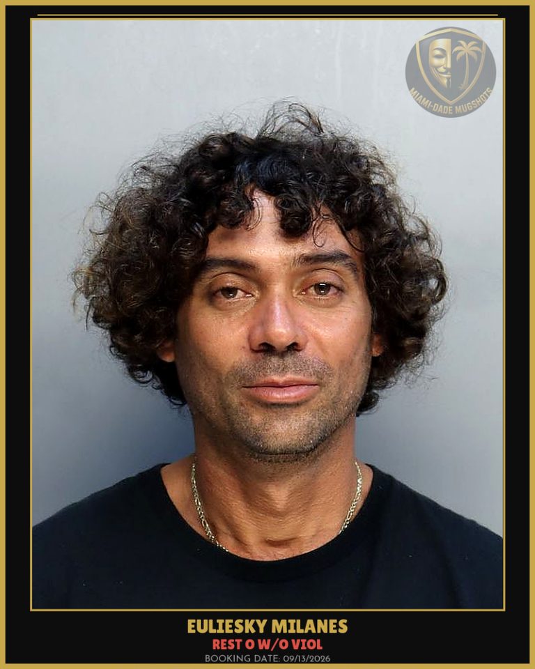 Milanes Euliesky Verdecia Arrested – REST O W/O VIOL – Miami-Dade County (Unknown)
