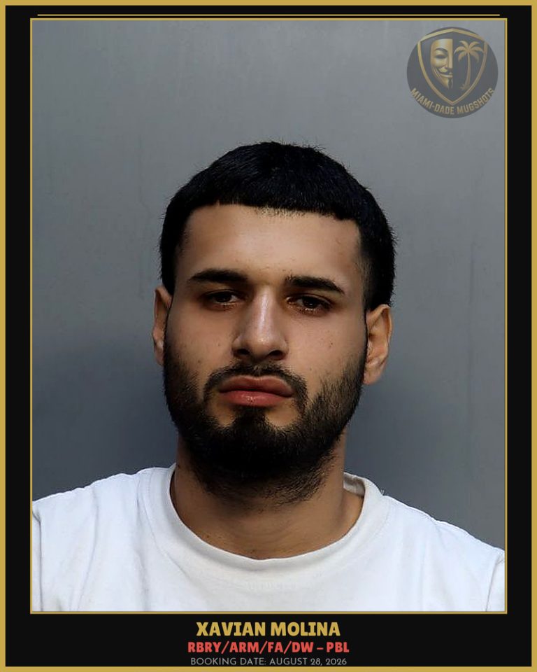 Molina Xavian Arrested – RBRY/ARM/FA/DW – PBL – Miami-Dade County (August 28, 2026)