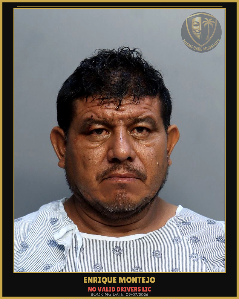 Montejo Enrique  Esteban Arrested – No Valid Drivers Lic – Miami-Dade County (Unknown)