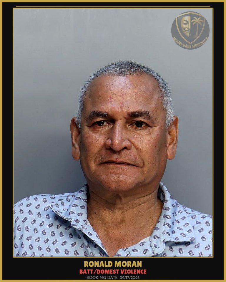 Moran Ronald  Ivan Arrested – BATT/DOMEST VIOLENCE – Miami-Dade County (Unknown)