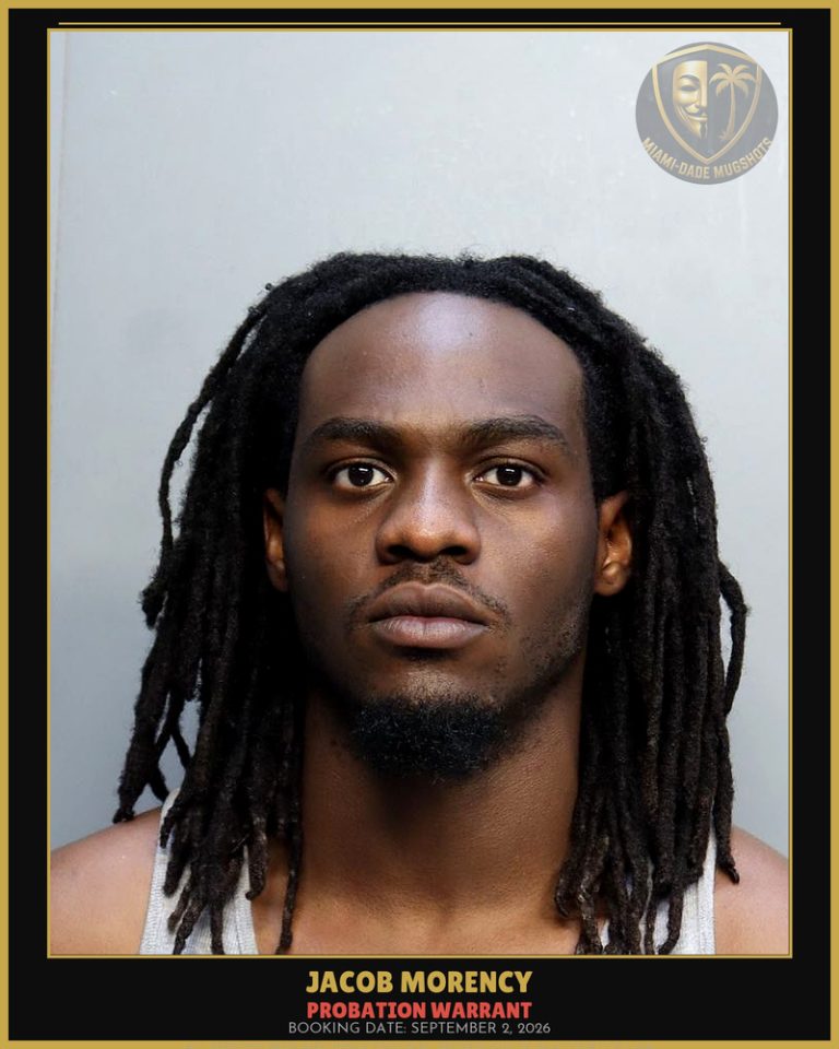 Morency Jacob Arrested – PROBATION WARRANT – Miami-Dade County (September 2, 2026)