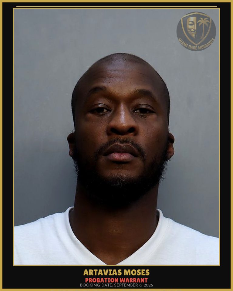 Moses Artavias Arrested – PROBATION WARRANT – Miami-Dade County (September 8, 2026)