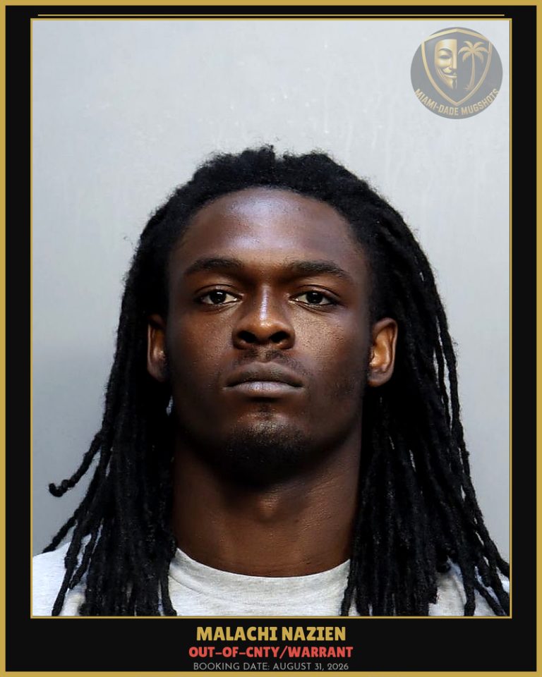 Nazien Malachi Marquez Arrested – OUT-OF-CNTY/WARRANT – Miami-Dade County (August 31, 2026)