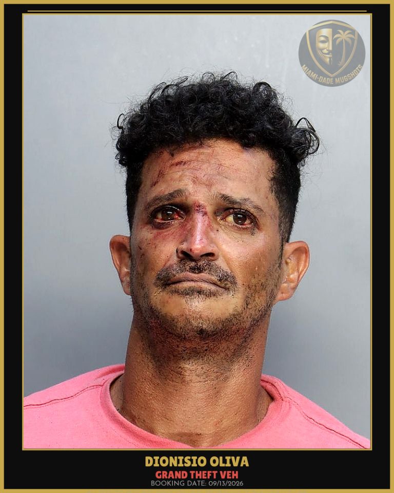 Oliva Dionisio Manuel Arrested – GRAND THEFT VEH – Miami-Dade County (Unknown)