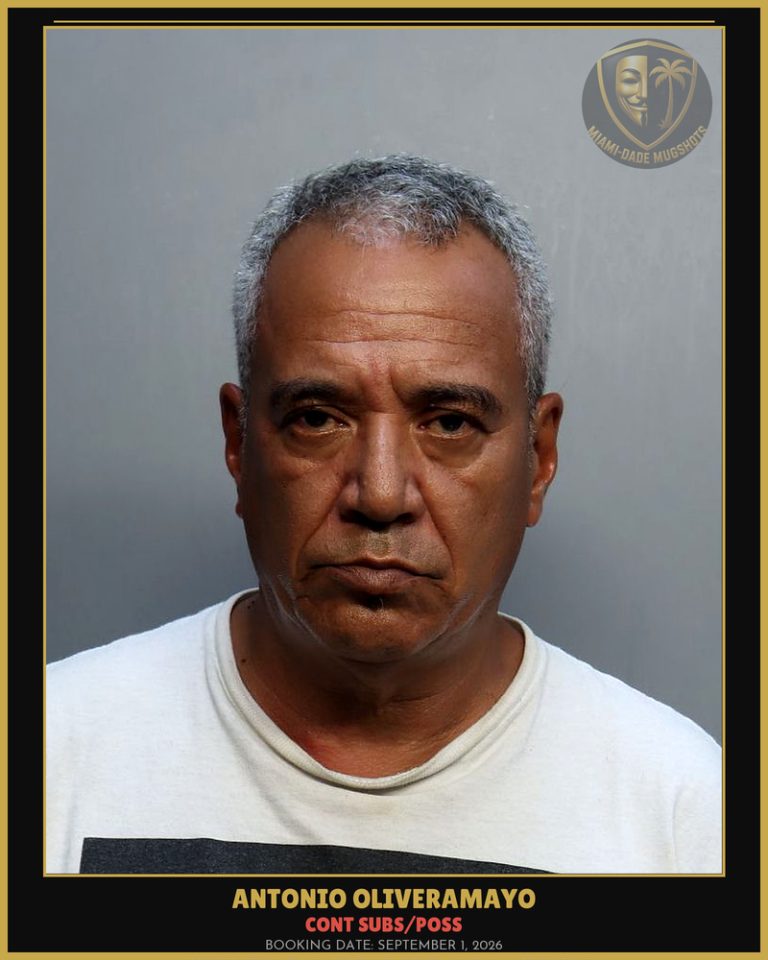 Oliveramayo Antonio M Arrested – CONT SUBS/POSS – Miami-Dade County (September 1, 2026)