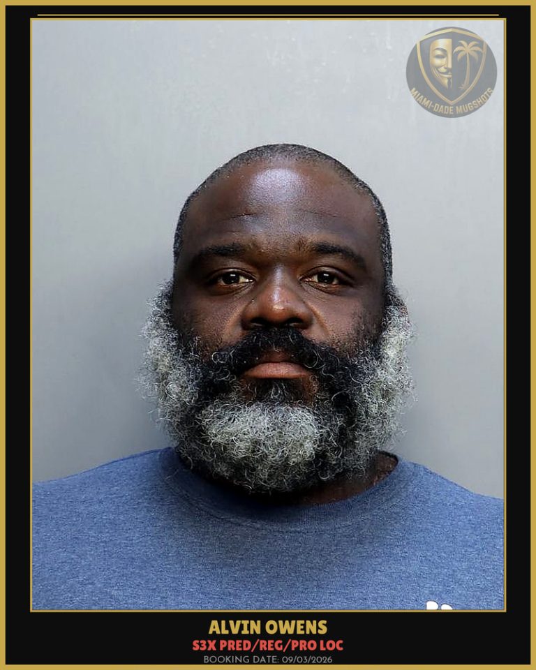 Owens Alvin Jerome Arrested – s3x PRED/REG/PRO LOC – Miami-Dade County (Unknown)