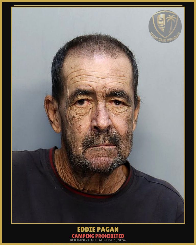 Pagan Eddie Walter Arrested – CAMPING PROHIBITED – Miami-Dade County (August 31, 2026)